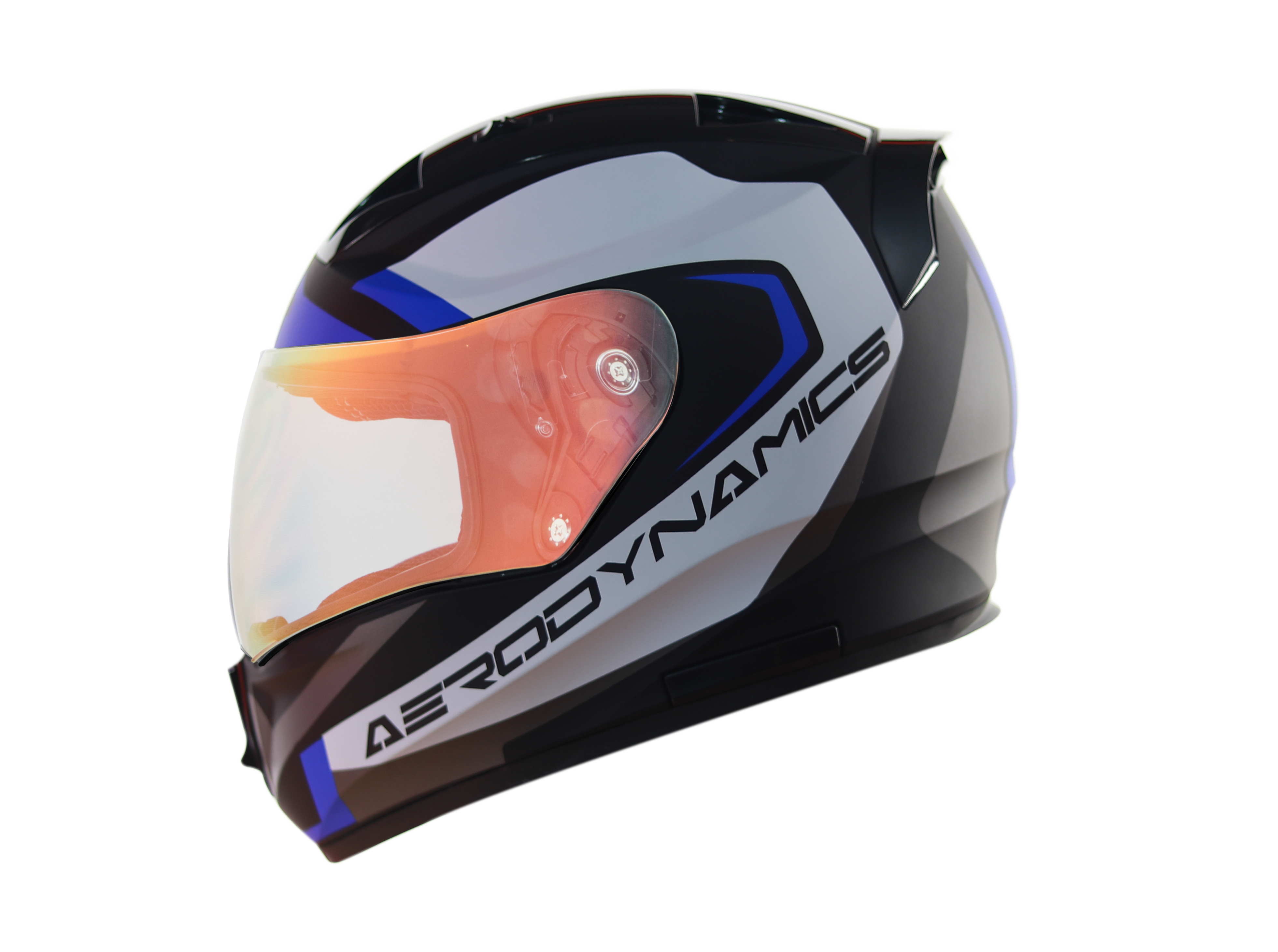SA-1 Aerodynamics Mat Black With Blue(Fitted With Clear Visor Extra Gold Night VIsion Visor Free)